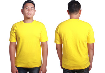 Yellow shirt mockup template