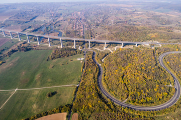 Viaduct with autumn nature