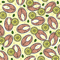 Fish and lemon pattern