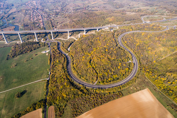 Viaduct with autumn nature