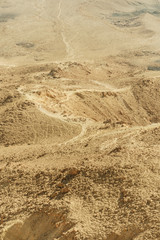 Fototapeta na wymiar Paths in the israel negev desert in the middle east