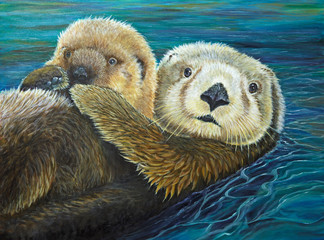 Sea Otter with Pup