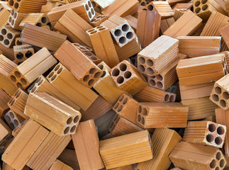 pile of bricks background building materials