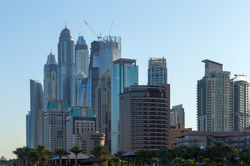 Fototapeta na wymiar The most popular view of Dubai Marina.