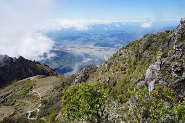 A view from the top of Baru Volcano, Panama to the valley with town in the distance