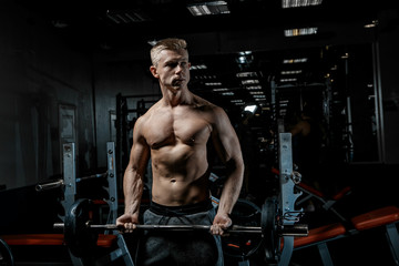 Obraz na płótnie Canvas Strong man working in gym 