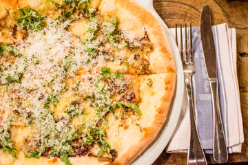 pizza in a plate
