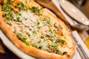pizza in a plate