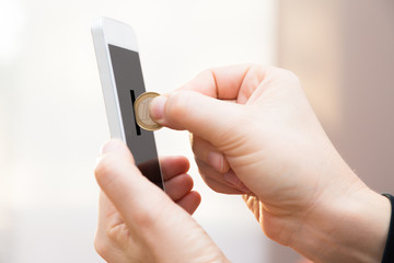 Fototapeta premium Mobile Internet Payment - Euro