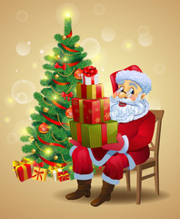 Santa Claus with gifts
