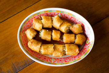 Fried thai spring rolls