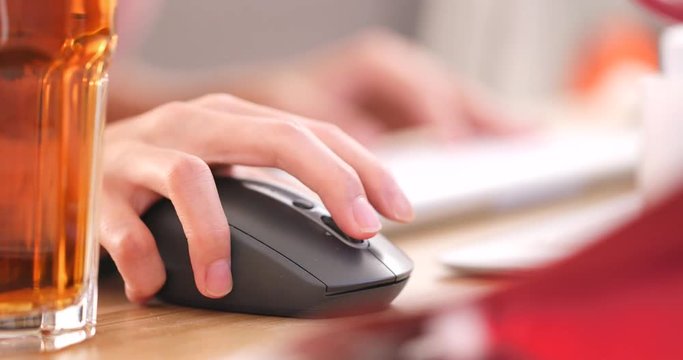 Woman working on notebook computer