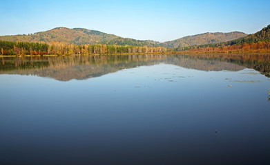 Fototapeta na wymiar Manzherok lake near Manzherok village. Altai Republic. Russia