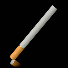 Isolate Cigarette on a Seamless and Slight Reflective Surface