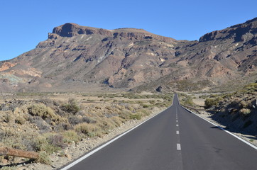 Route du parc national Teide, île de Tenerife, les Canaries