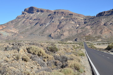 Route du parc national Teide, île de Tenerife, les Canaries