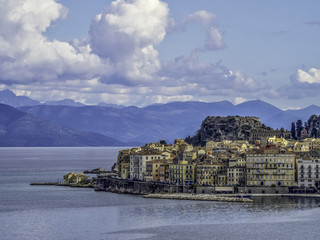 View of Corfu Old Town from the sea