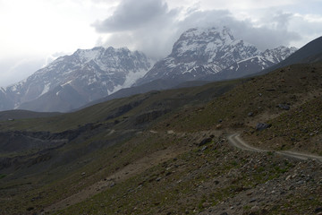 Savnob village in the beautiful Bartang Valley, Pamir Mountain Range, Tajikistan