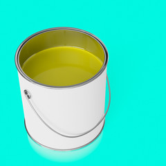 Isolate Open Paint Can on a Seamless and Slight Reflective Surface