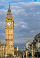 Fototapeta na wymiar Big Ben and Westminster bridge in London, UK.