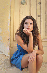 Naklejka premium Portrait of brunette girl