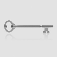 Isolate Classic Key on a Seamless and Slight Reflective Surface