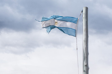 Drapeau d'Argentine flottant au vent