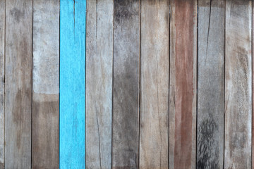 Old wooden wall is different blue.