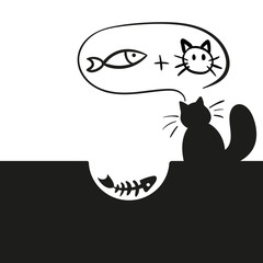 Cat and buried fish