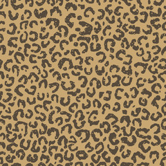 Seamless kraft paper brown and black grunge fashion leopard animal print vector