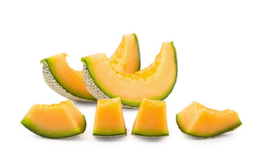 Cantaloupe melon isolated on a white background