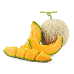 Cantaloupe melon isolated on a white background