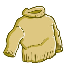 Cool and funny yellow green sweater - vector.