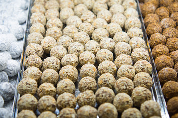 different flavors of chocolate confections