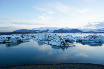 Landscape scenery with ice in Jokulsarlon ,Iceland