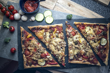 Square Grilled Vegetable Pizza