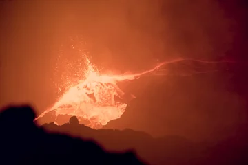 Deurstickers Erte Ale.  Active basaltic shield volcano in the Afar Region of northern Ethiopia © Therina Groenewald