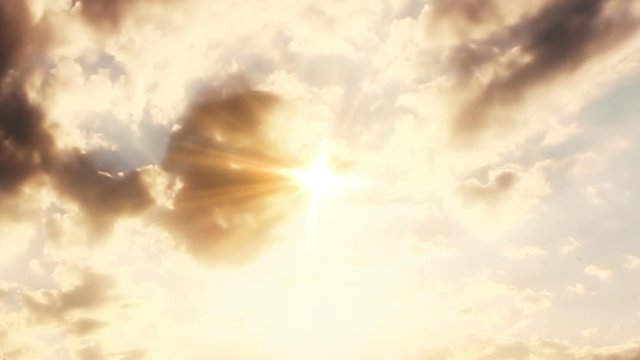 Clouds Time Lapse With Sun Rays