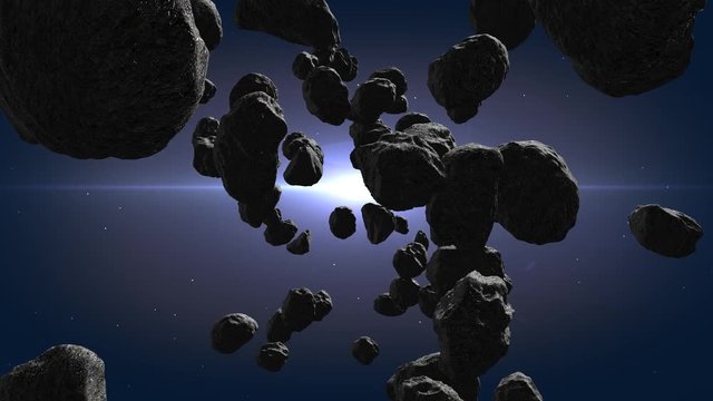 space fantasy asteroid shower background