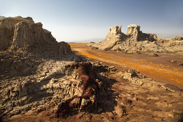 Salt rock and formations in the Danakil Depression, Ethiopia