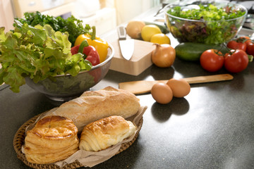 Home modern kitchen prepare raw food product