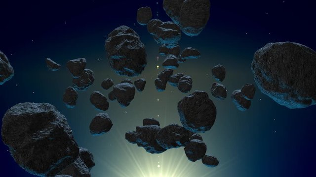 space fantasy asteroid shower background