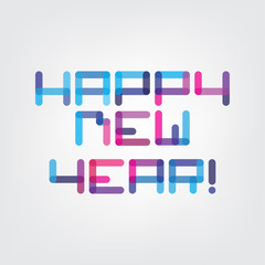 Color Split Happy New Year Greeting Vector Design.