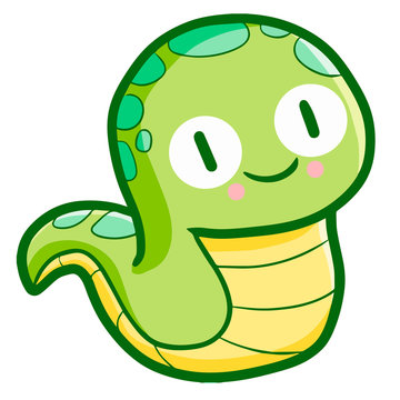 Cute and funny smiling caterpillar - vector.