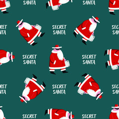 Secret Santa wrapping paper seamless pattern
