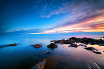 Fototapeta na wymiar Sunset at Brighton Beach Duluth Minnesota