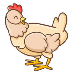 Cute and funny hen smiling - vector.
