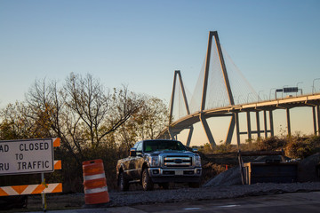Work truck in front of Ravenel Bridge © Jake