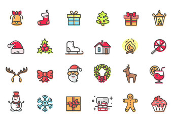 Christmas Icons Collection Vector Illustration