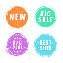 New Big Sale Best Offer Deal Text on Painted Spots